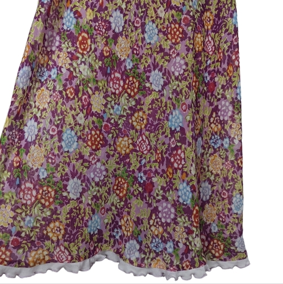 Natori Josie Pink Floral Print Sheer Babydoll Lace Mini Chemise Nightgown Size M - Picture 8 of 12